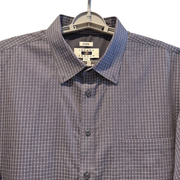 Joseph Abboud Long Sleeve Shirt Gray Checkered Classic Fit Non Iron Mens XXL - Picture 1 of 7